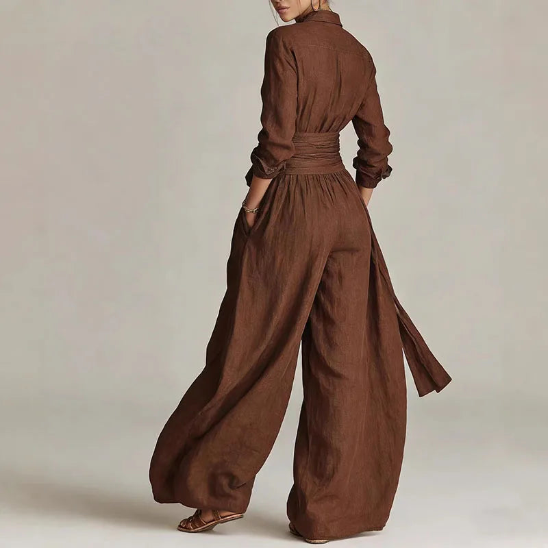 Single-Breasted Lapel Top & Pants Set