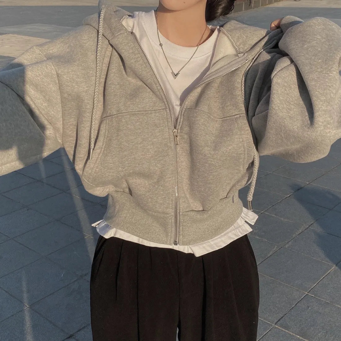 6colors Korean Hoodie Coats Short Warm