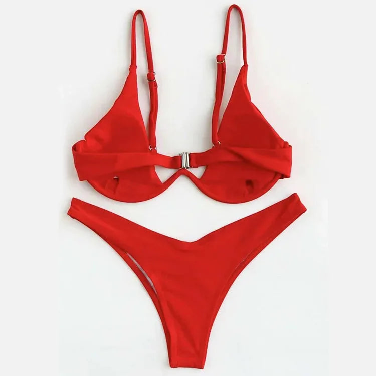 New Underwired High Cut Bikini Push