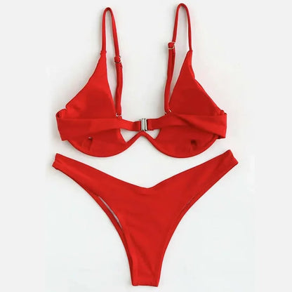 New Underwired High Cut Bikini Push