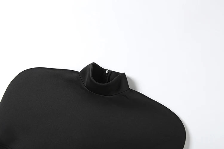 Weird Puss Chic Turtleneck T-Shirt 2-Piece Set Women Classic New Trend Long Gloves+Short Sleeve Crop Tees Fashion Streetwear