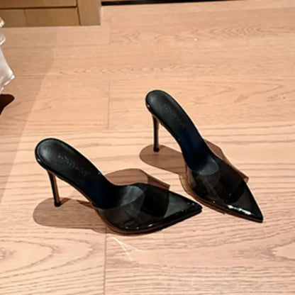 Leopard Print Stiletto High Heel Mules