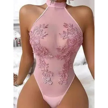 New Flower Embroidery Solid Color Bodysuits