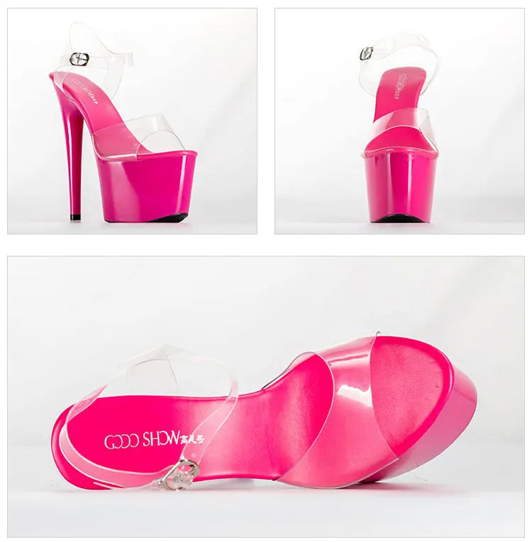 Platform Sandals PVC Transparent Slim Ultra