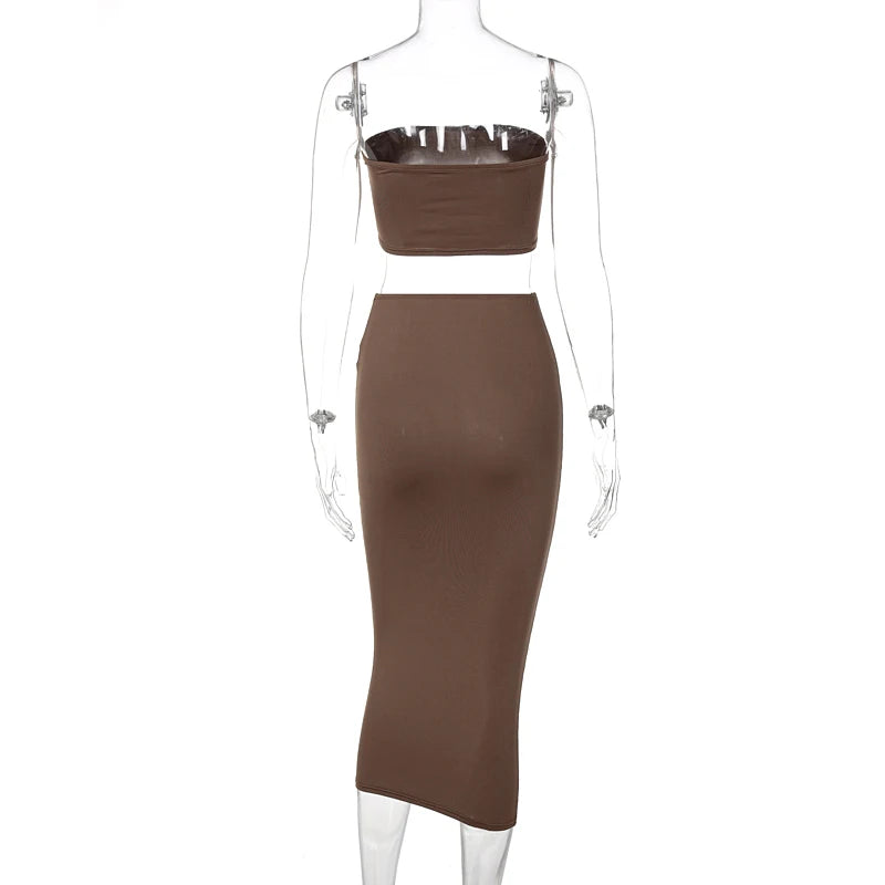 Strapless Tube Top & Maxi Skirt Set