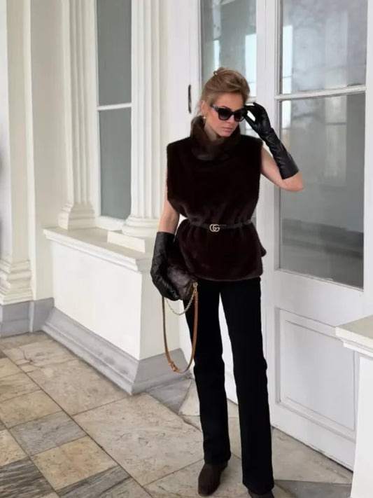 Stylish Faux Fur Vest Chic Casual