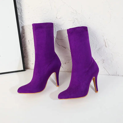 Sock Short Boots Mid-Calf Thin High