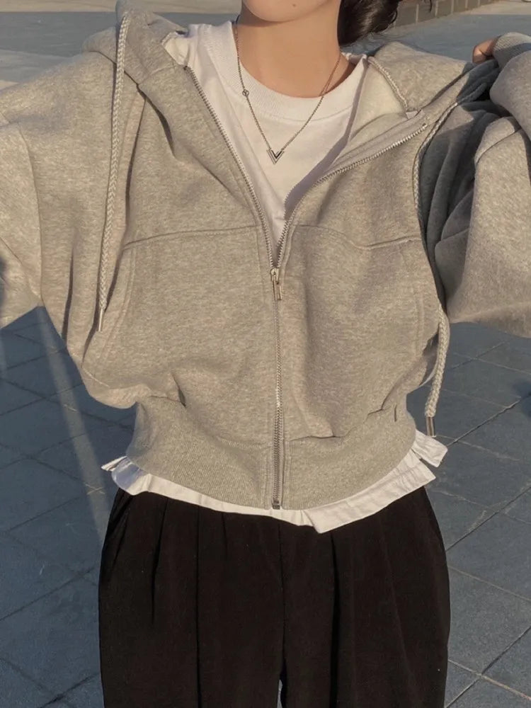 6colors Korean Hoodie Coats Short Warm