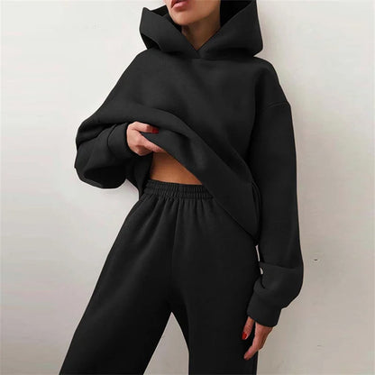 Tracksuit Suit Warm Hoodie Sweatshirts Two