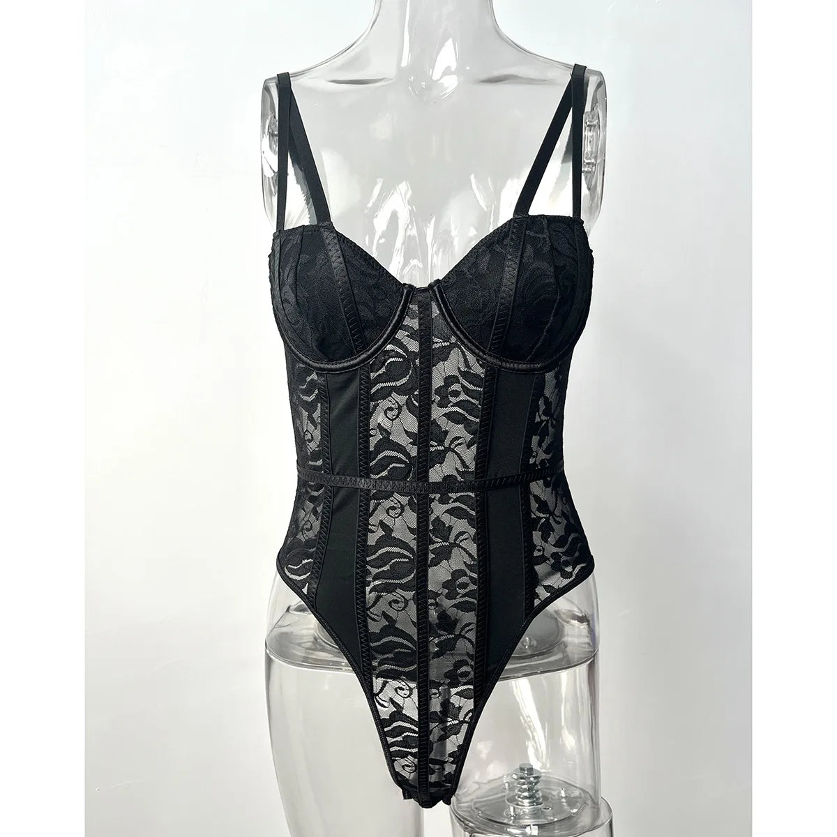 Lace Bodysuit Bodies Top New Solid