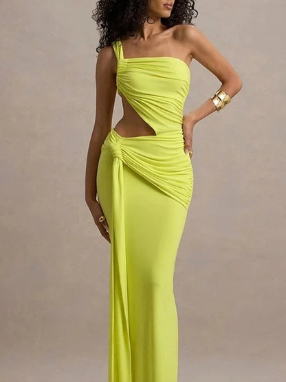 Leosoxs Backless Hollow Dress One Shoulder