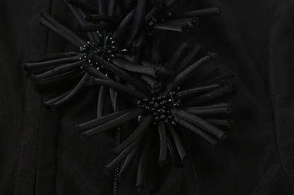 Weird Puss Tassel Applique Crop Tops