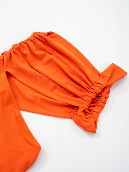 Leosoxs Backless Hollow Dress One Shoulder