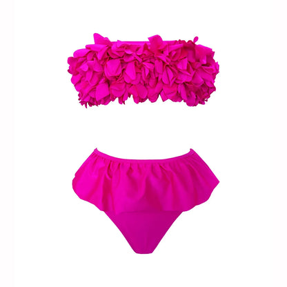 Off-Shoulder Ruffle Push-Up Swimsuit