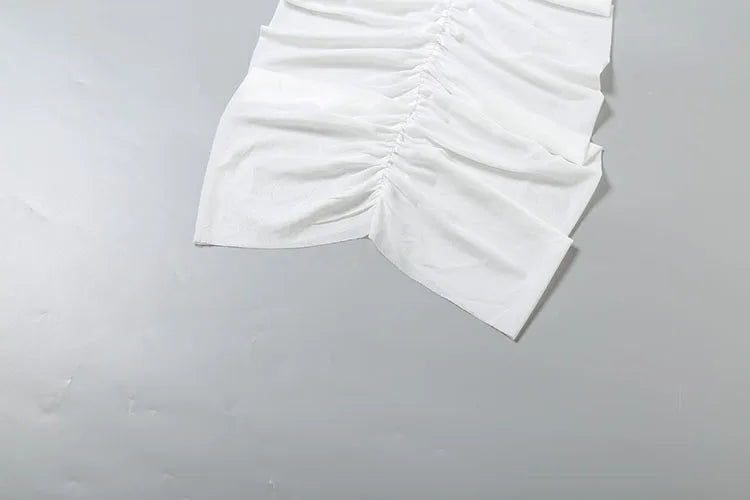 Velvet Cross Tank Top & Ruched Skirt Set