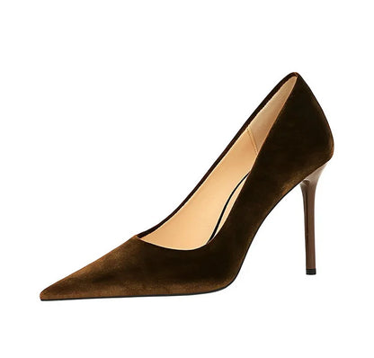 BIGTREE Shoes High Heels Shoes Suede