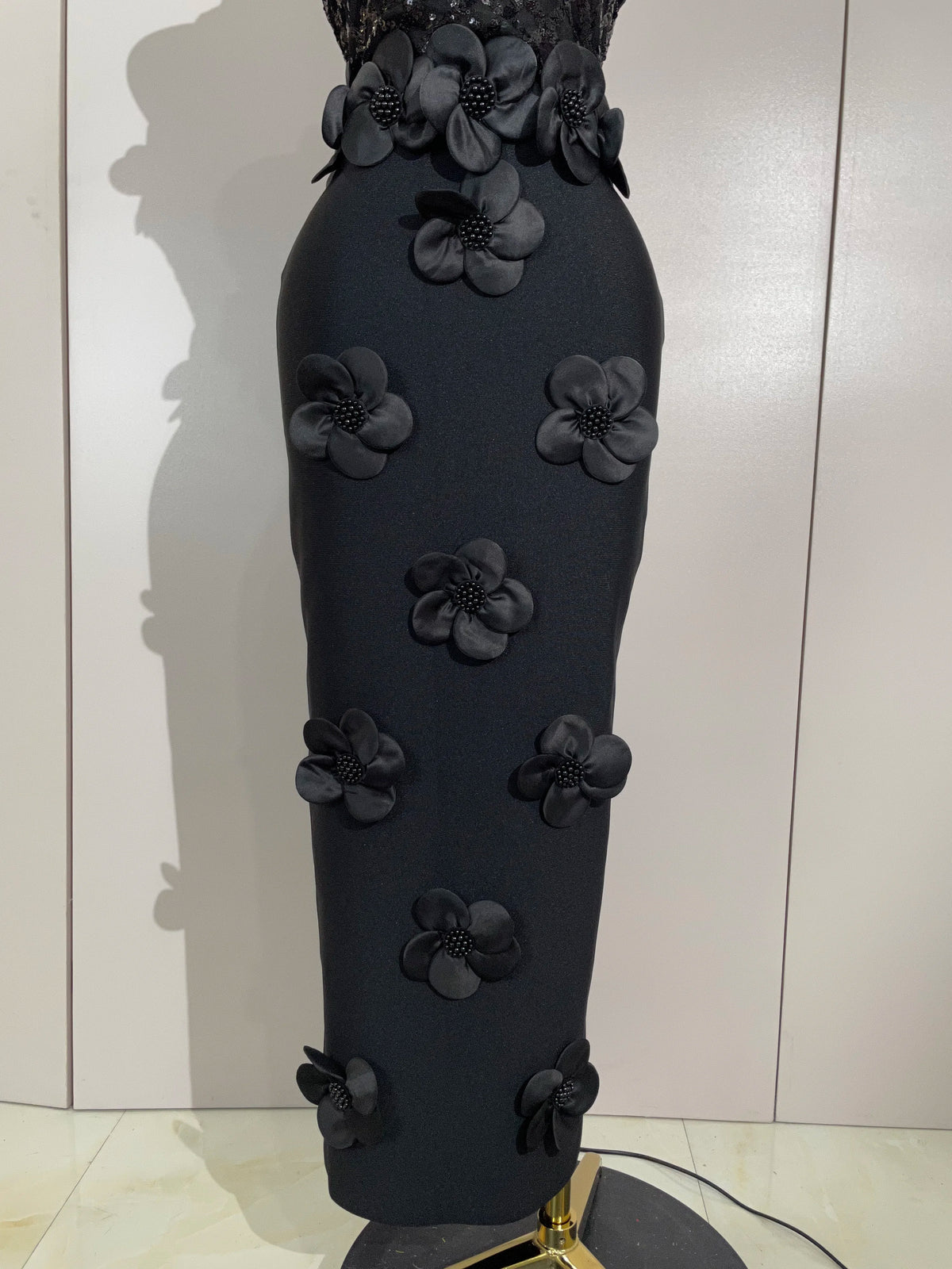Floral Beaded Mesh Patchwork Bandage Dress