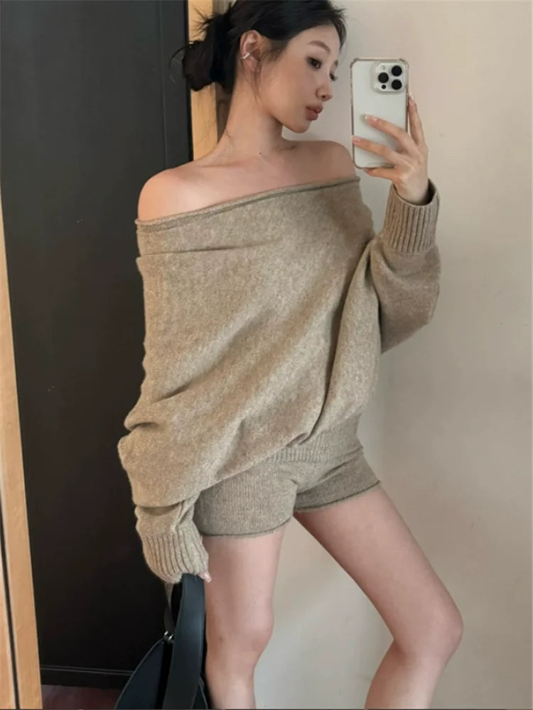 New Knitted Two Pieces Tracksuits One