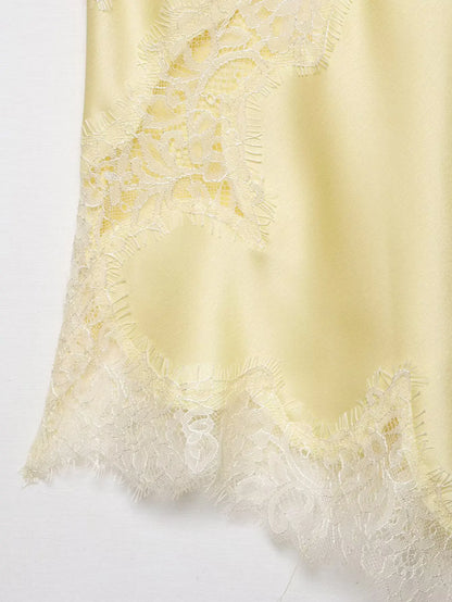 Asymmetrical Lace Backless Slip Top