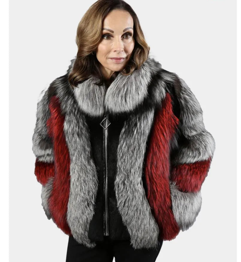 Real Fox Fur Jacket, Warm and