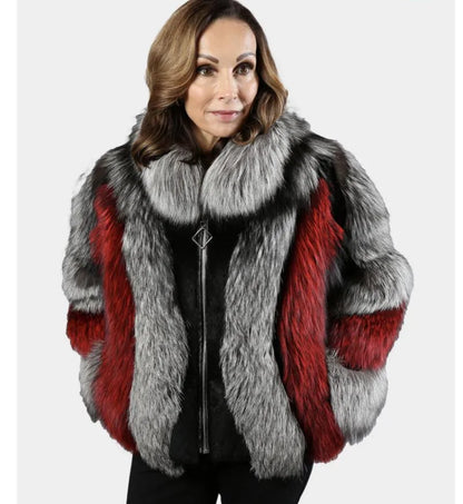 Real Fox Fur Jacket, Warm and