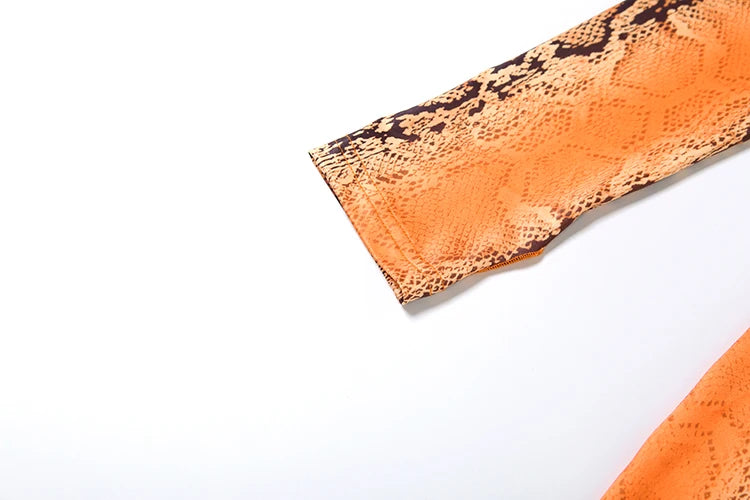 Weird Puss Snake Print Jumpsuit Woman Sexy Cirque Hollow Full Sleeve Skinny Fitness Midnight Clubwear Party Coquette Overalls