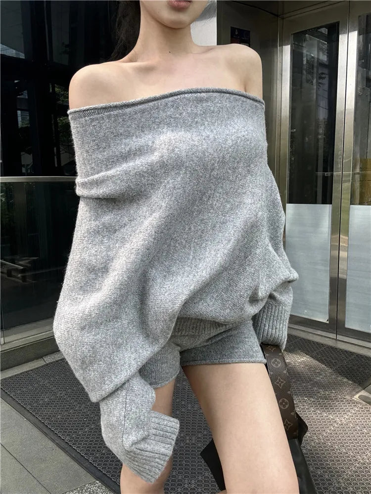 New Knitted Two Pieces Tracksuits One