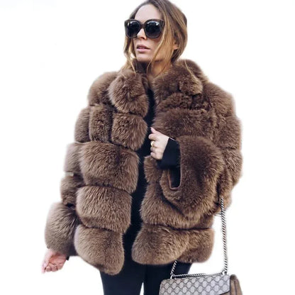 Faux Fur Fox Coats Short Coat
