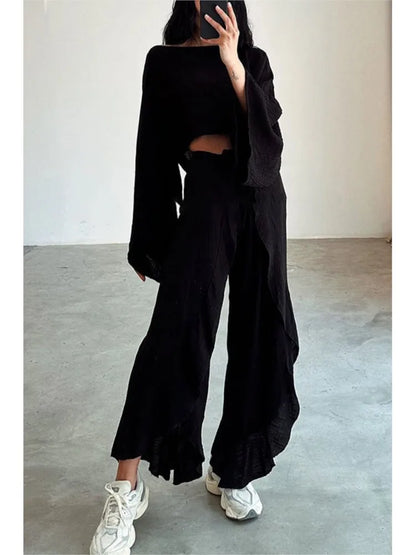 Solid Loose Sets Outfits Long Sleeve