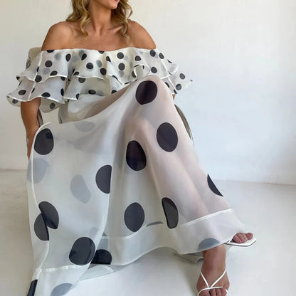 Off-Shoulder Crop Top & Maxi Skirt Set