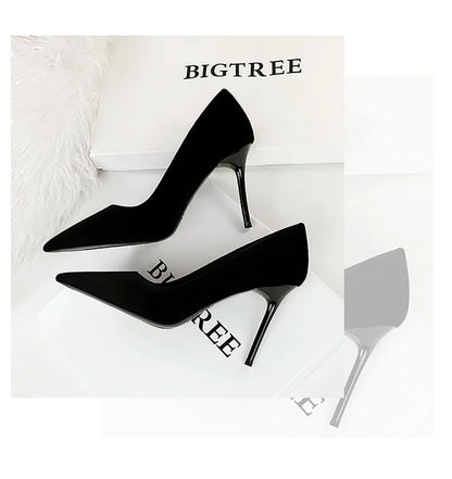 BIGTREE Shoes High Heels Shoes Suede