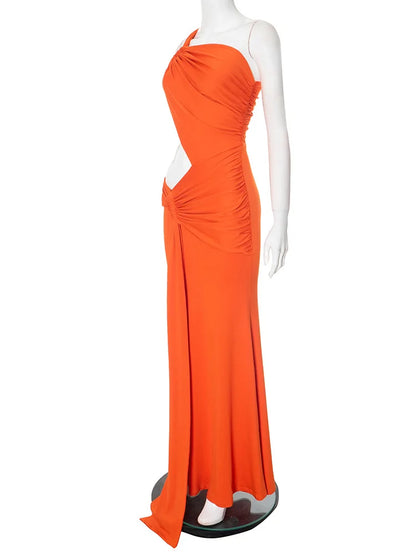 Leosoxs Backless Hollow Dress One Shoulder