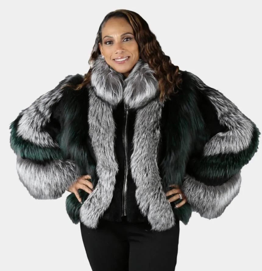 Real Fox Fur Jacket, Warm and