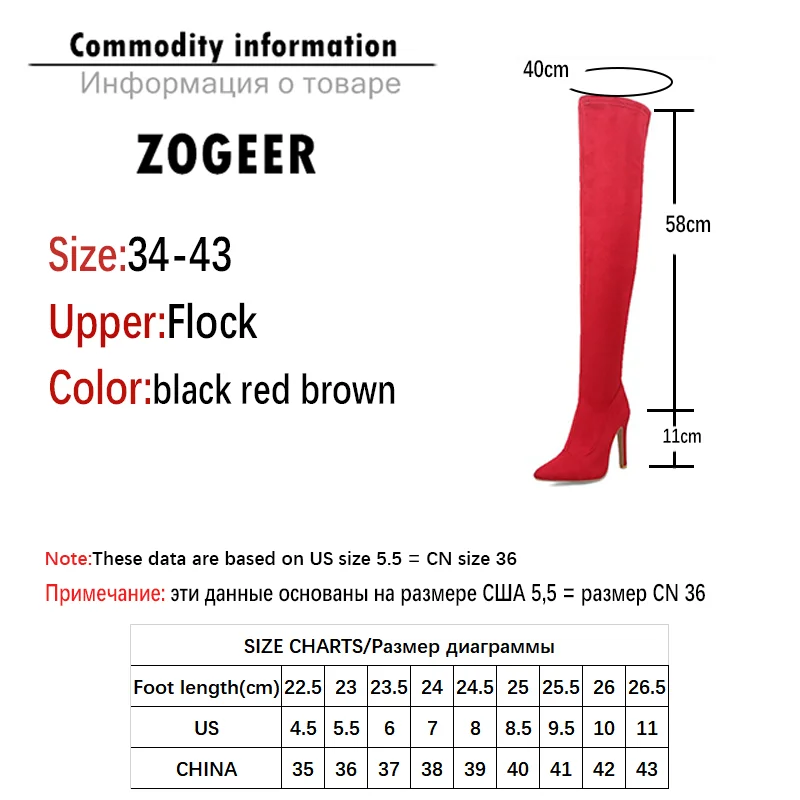 Stretch Black Red Thigh High Boots