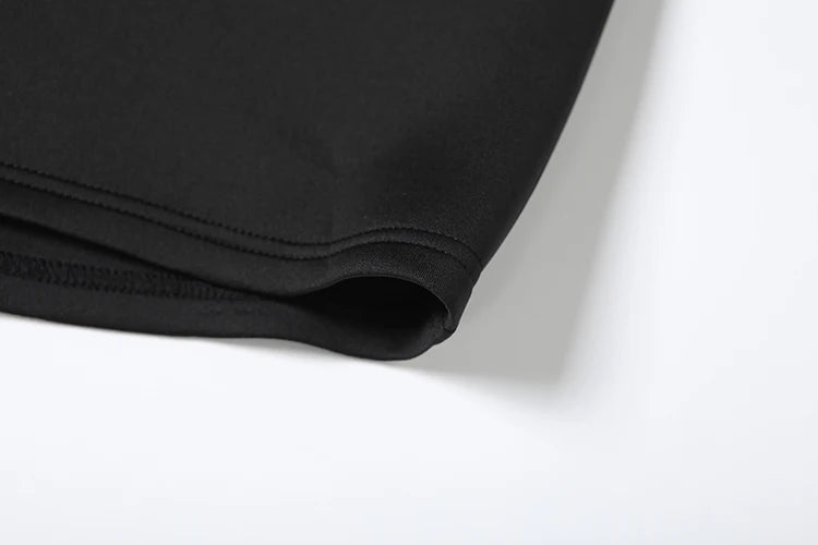 Weird Puss Chic Turtleneck T-Shirt 2-Piece Set Women Classic New Trend Long Gloves+Short Sleeve Crop Tees Fashion Streetwear