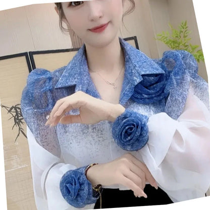 Three-Dimensional Flower Sunscreen Shirt With A