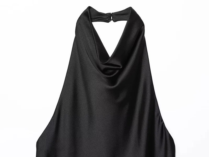 Satin Backless Halter Camisole Top
