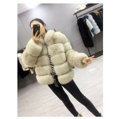 Faux Fur Fox Coats Short Coat