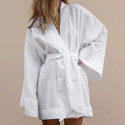 Long Sleeve V Neck Mini Dress