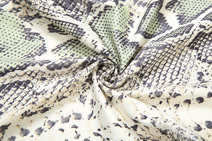 Serpentine Print Hollow-Out Jumpsuit