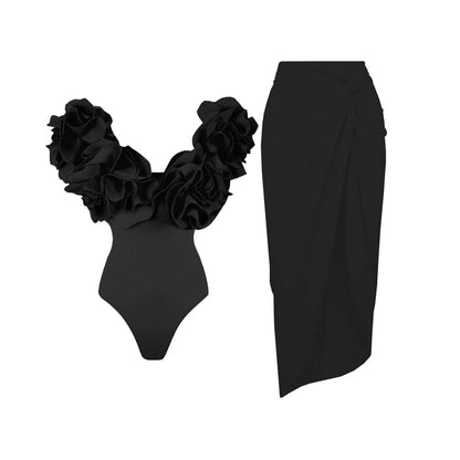Off-Shoulder Ruffle Push-Up Swimsuit