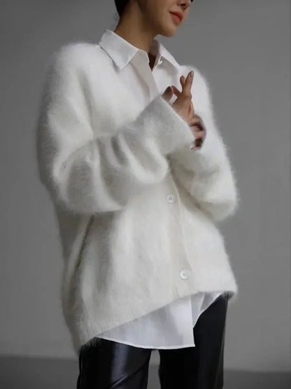 Cardigans Korean V-neck Sweater Coat Long