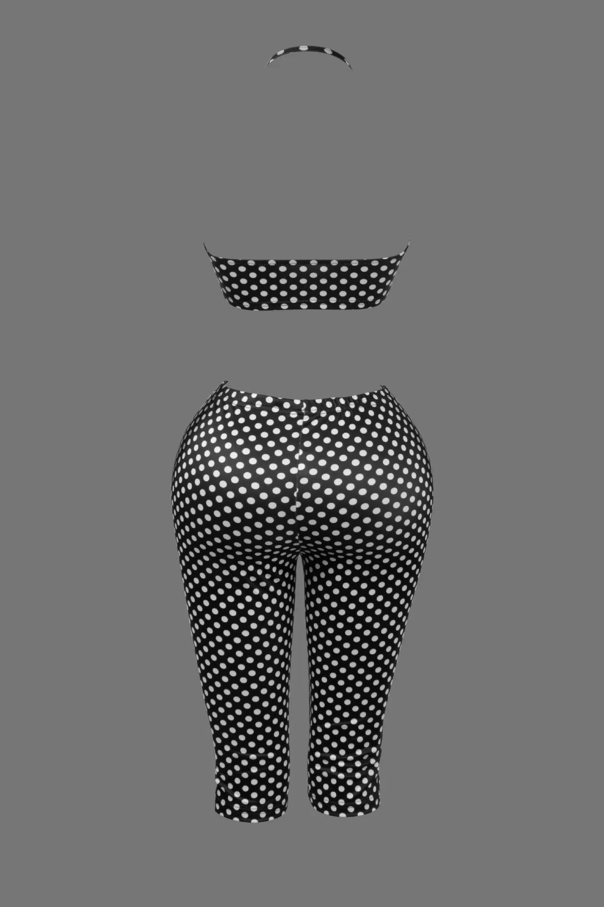 Polka Dot Halter Top and Bike Shorts Set