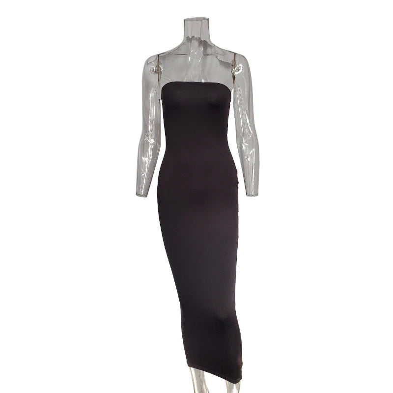 Sleeveless Chest Wrapped Long Beach Dress