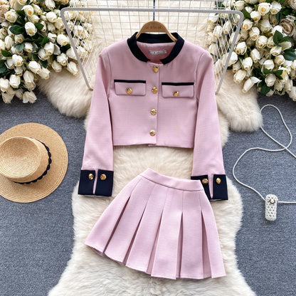 KUSAHIKI Color Block Short Cardigan Coat