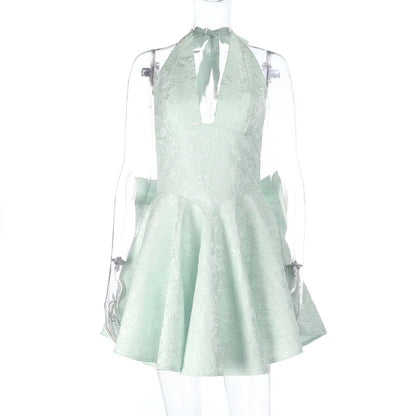 Evening Party Dresses Bow Halter Long