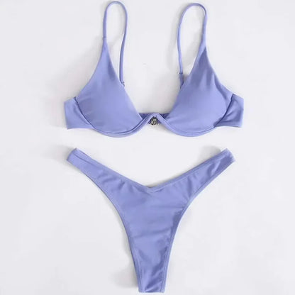 New Underwired High Cut Bikini Push