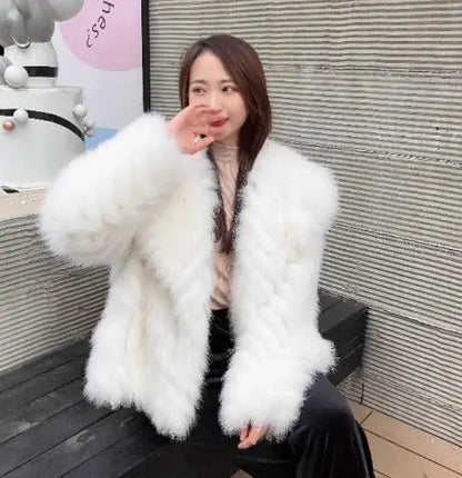 Imitation fur short coat woven Rex