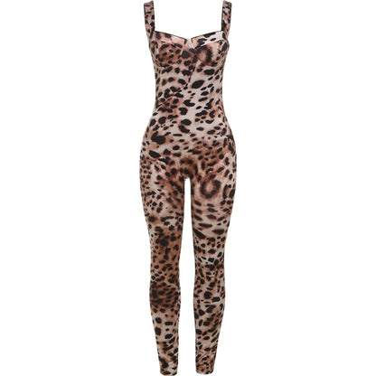 Leopard Print Stretch Jumpsuit