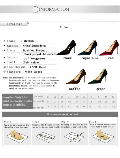BIGTREE Shoes High Heels Shoes Suede